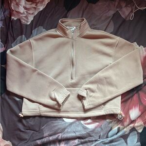 Women's Tan Quarter-Zip Sweater